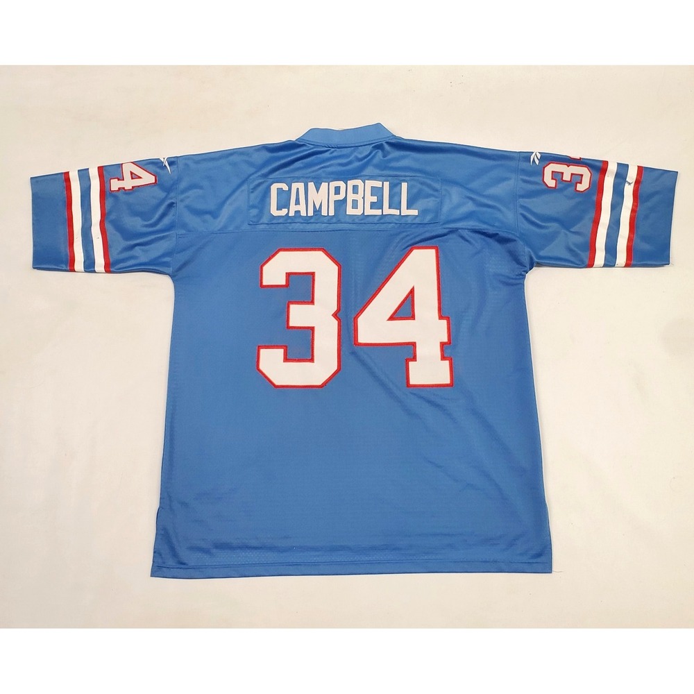 Reebok Gridiron Classic Vtg #34 1980 Houston Oilers Earl Campbell Jersey Size XL
